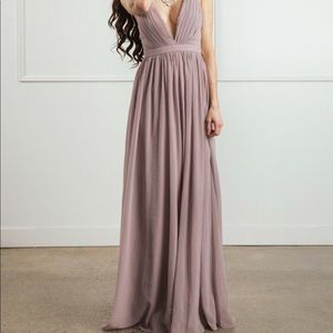 Morning Lavender Adrienne Pleat Maxi Dress
